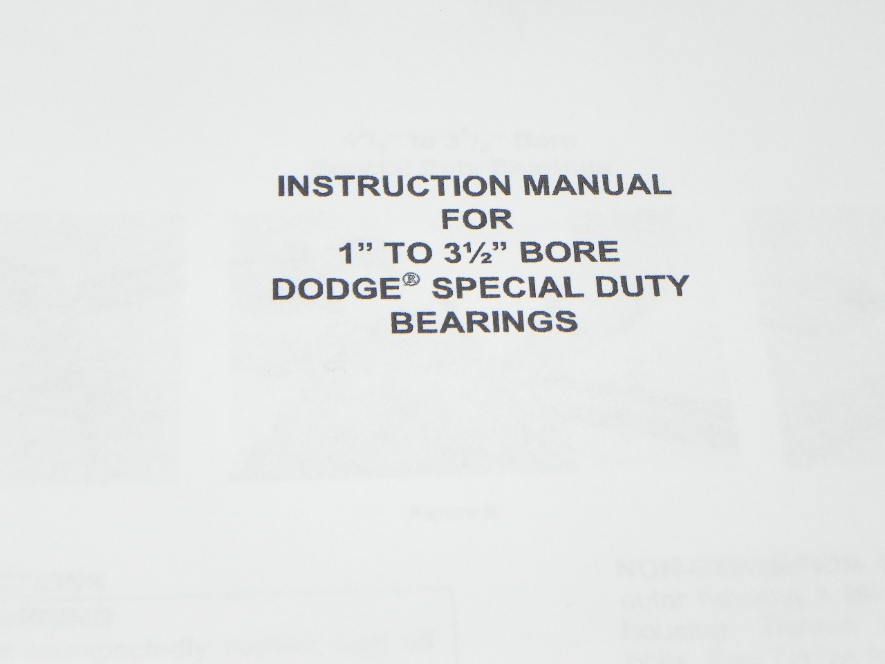 Dodge 066050 Special Duty S1 Bearing Inner Tapered Unit 1-3/8" Bore NonExpansion