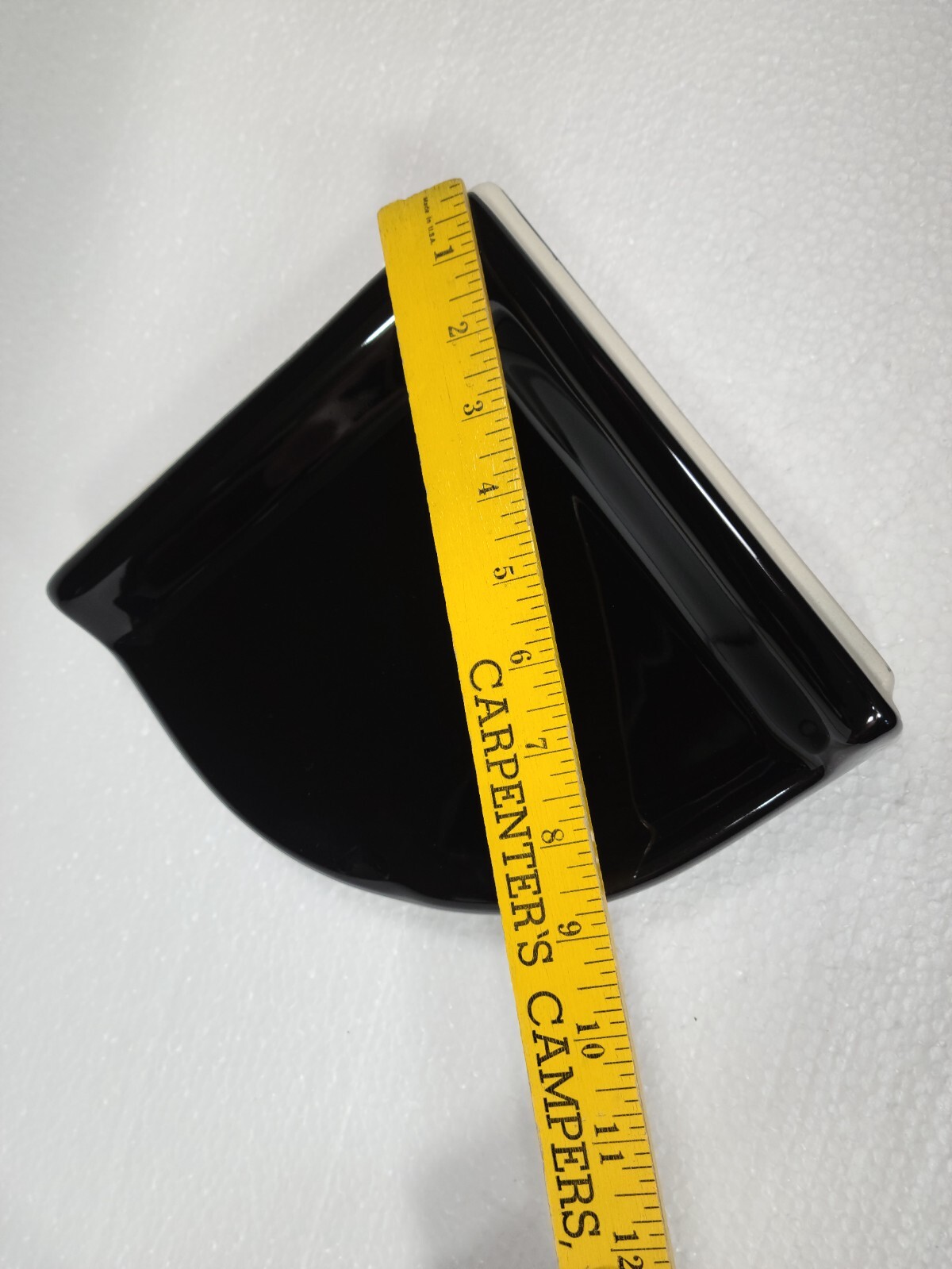 Vintage Black Ceramic Shower Tile Corner Tray Soap Dish Shampoo Holder Caddy