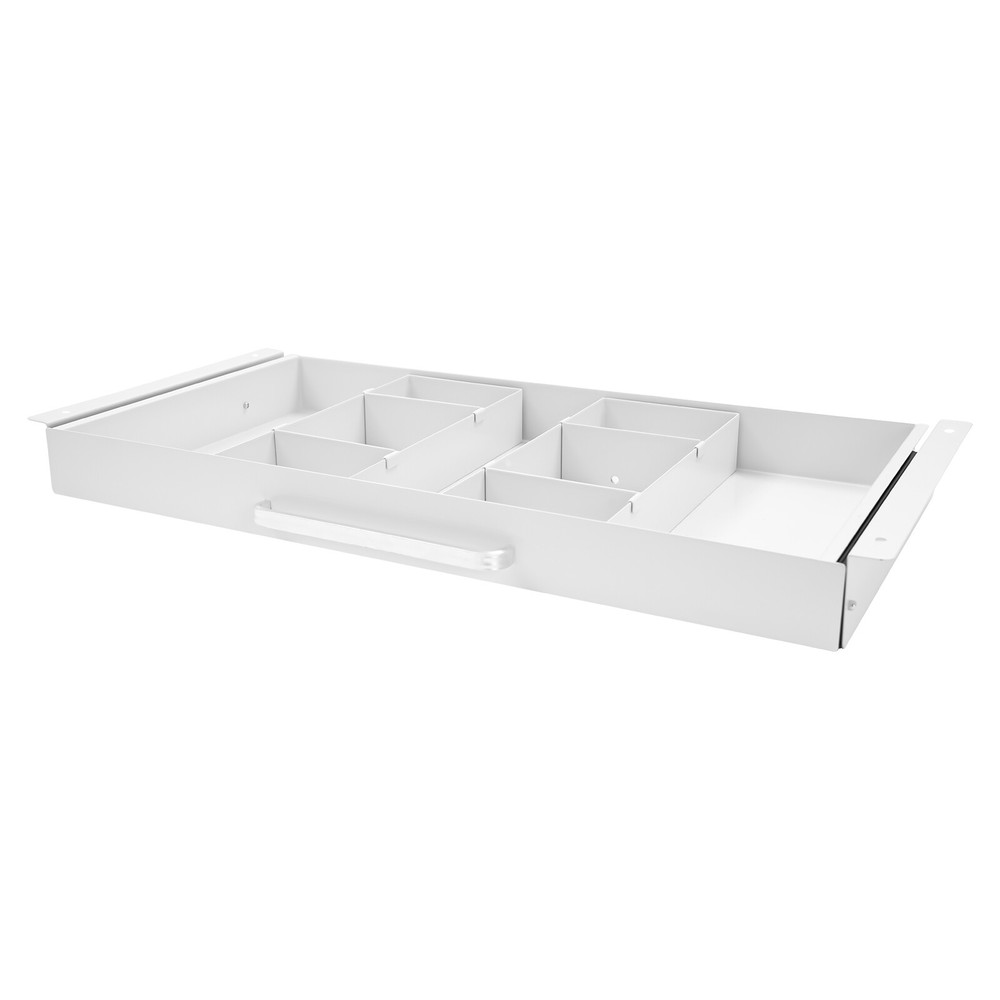 21.5" Under Desk Mounted Sliding Pull-out Drawer For Standing Desks White