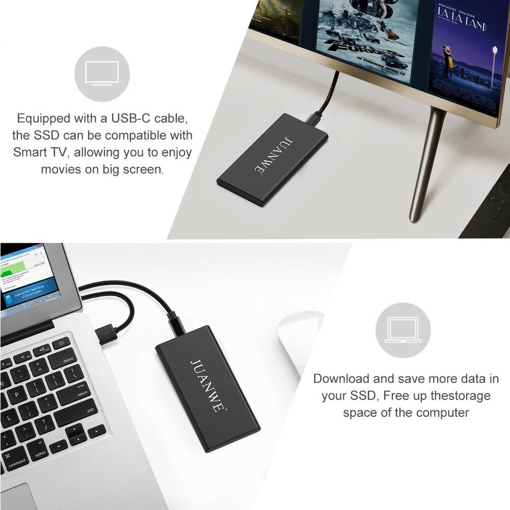 120/250/500G External SSD Hard Drive SSD Type C/Type A Solid State Flash Drive