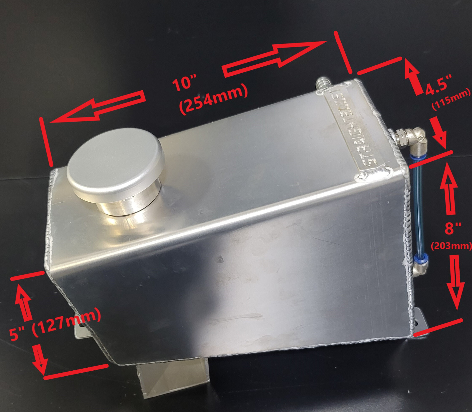 99-07 Silverado STRAIGHTBOOST Aluminum Expansion Tank Coolant Water Reservoir ..