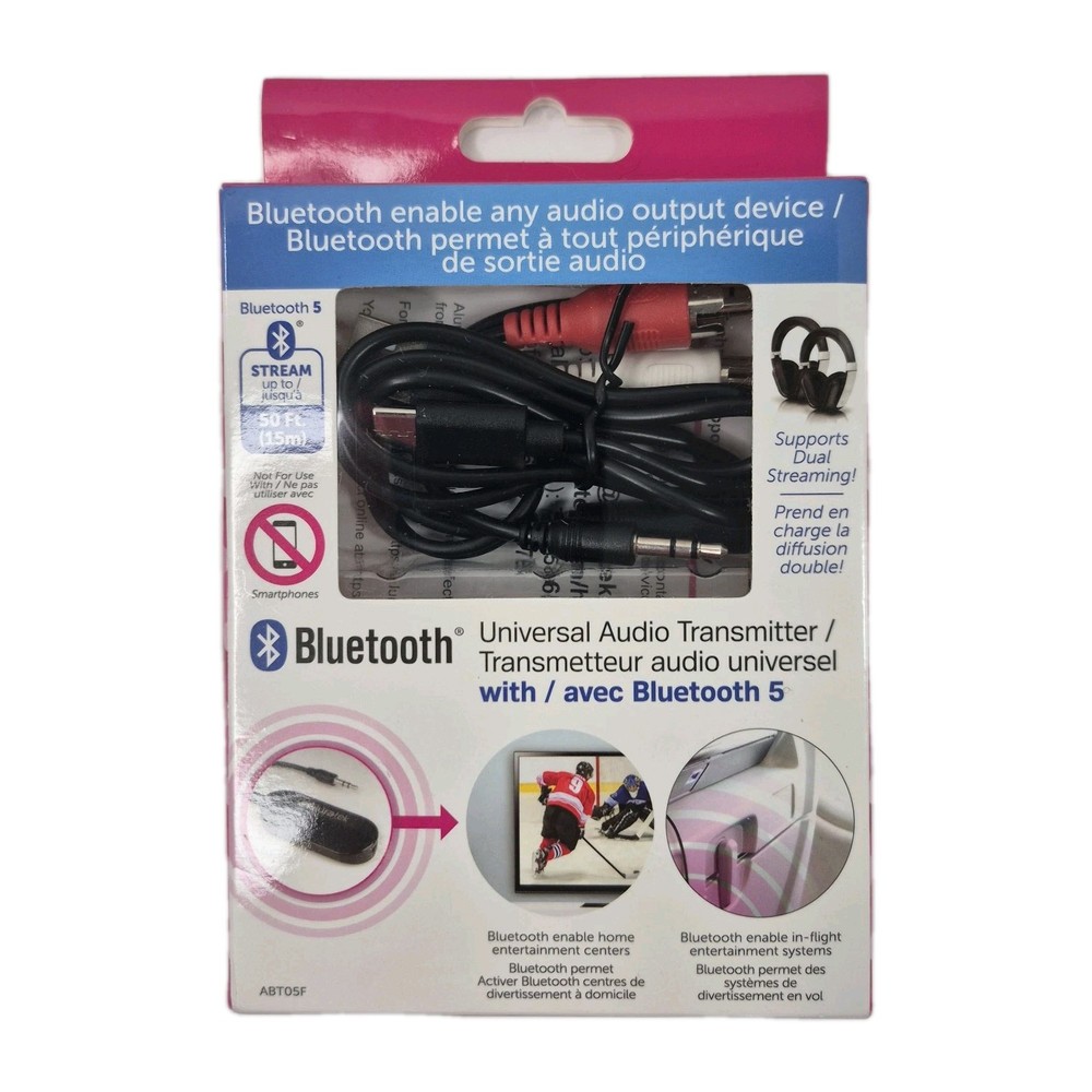 Aluratek Bluetooth Audio Receiver & Transmitter With Bluetooth 5 New Open Box