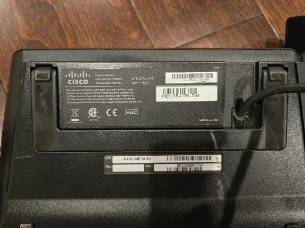 CISCO CTS-CTRL-DV8 Telepresence Control Panel Device 8'' w/ Handset