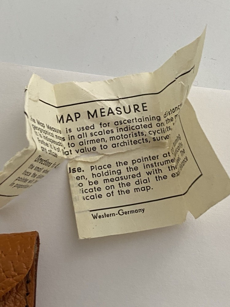 Vintage German Map Measuring Tool Compass w/ring w/Case ~