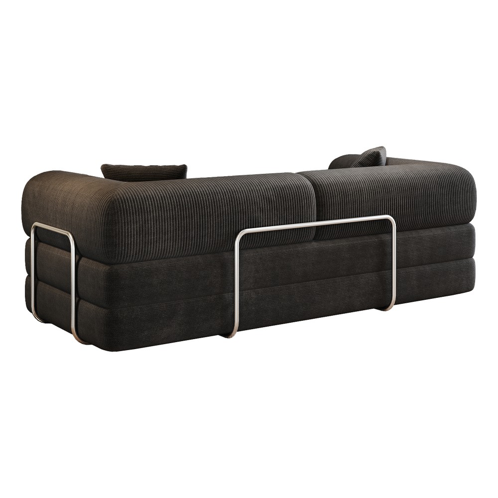 Compression Sofa, Convertible Floor Sofa Bed, Futon Couch Sleeper Bed, Black