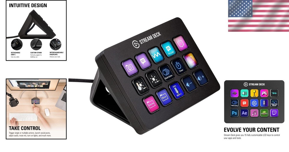 Stream Deck MK.2 - One-Touch 15 Key Controller for Streamlined Content Creation