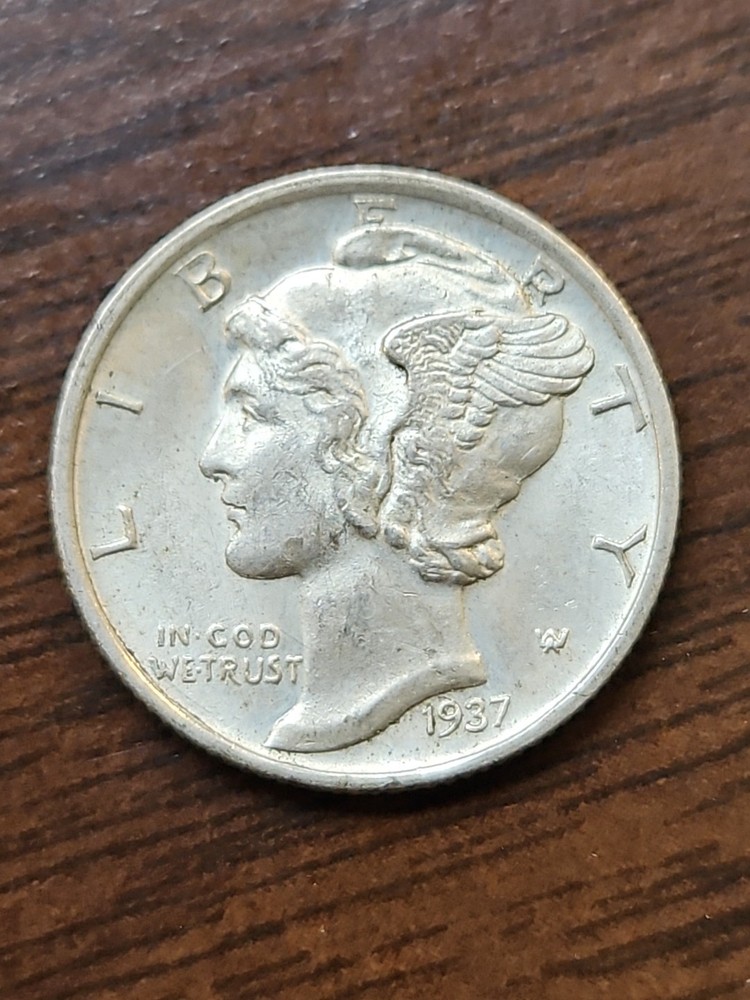 1937 D Silver Mercury Dime
