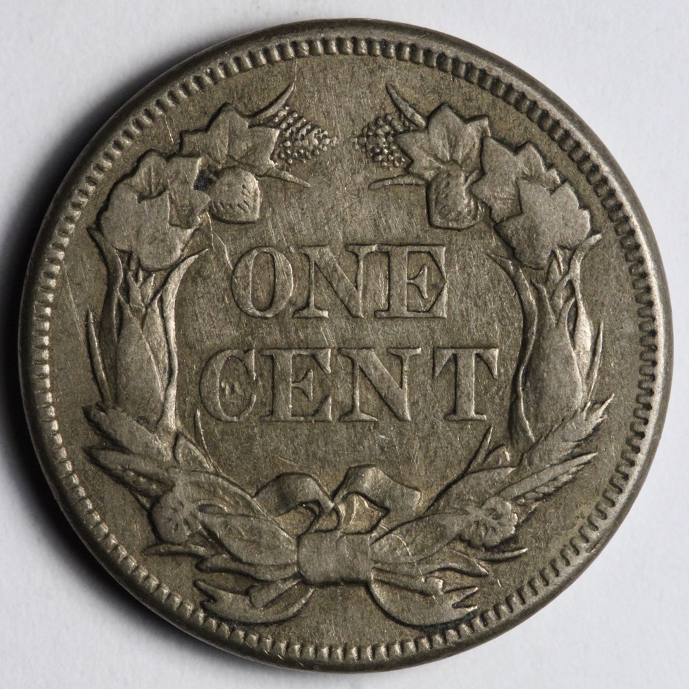 1858 LL Flying Eagle Cent Penny AU E129 VICLA
