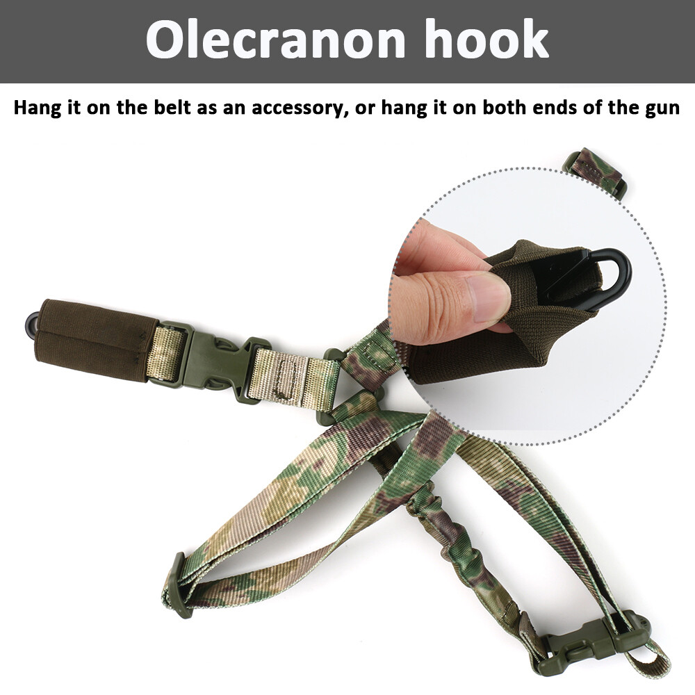 Single Point Rifle Sling Bungee Adjustable Strap MLOK Quick Release Sling Swivel