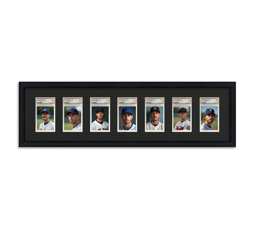 PSA Graded Card Frame Display Holds (7) Slabs Baseball, UV Protection (optional)