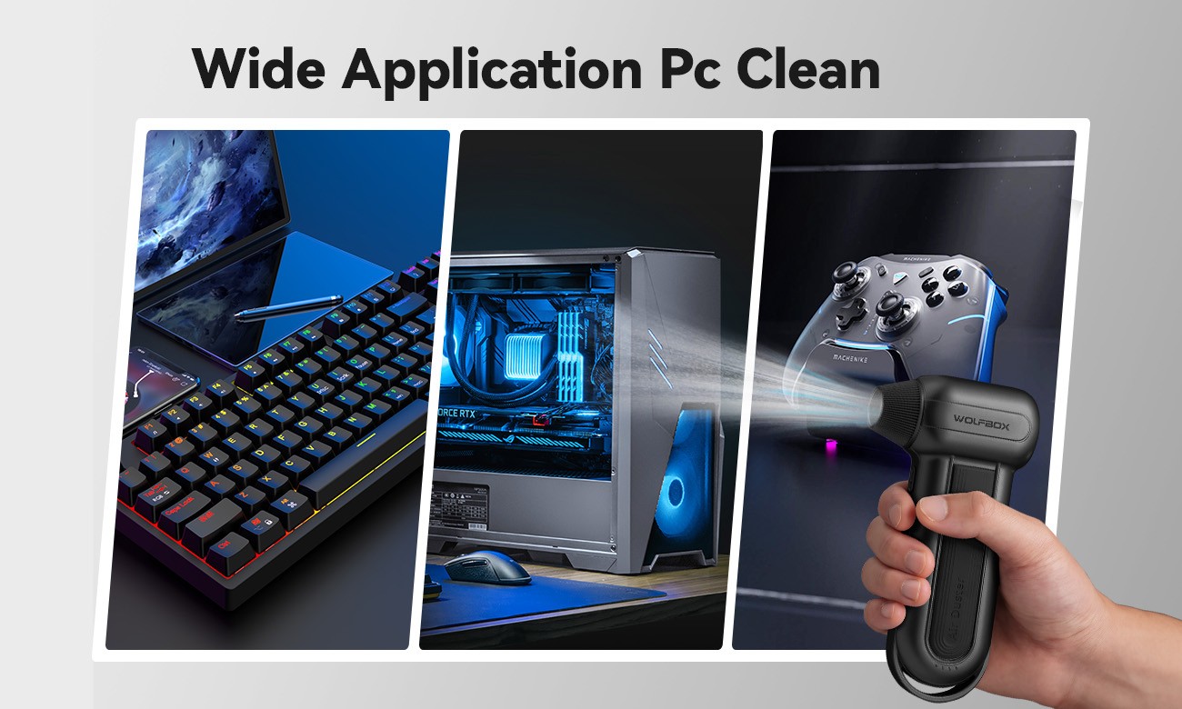 WOLFBOX DF100 150000RPM Electric Air Duster Turbo Fan Black 3 Speed Adjustable