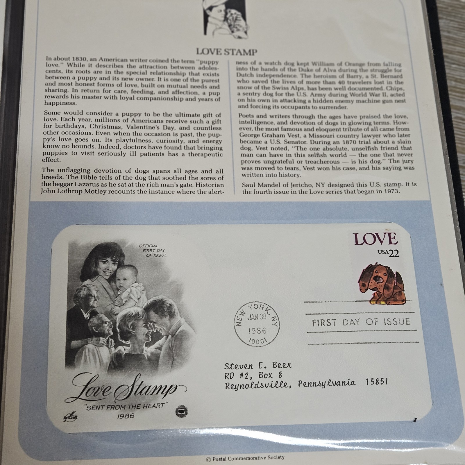 27 Postal Commemorative Society US First Day & Special Covers 1986