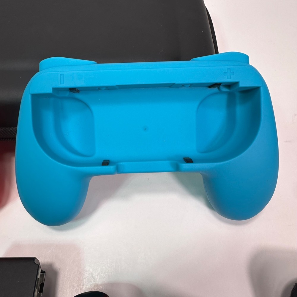 Nintendo Switch Accessory Bundle Grip Case Straps Dock Adapter Joy-Con Kit Lot