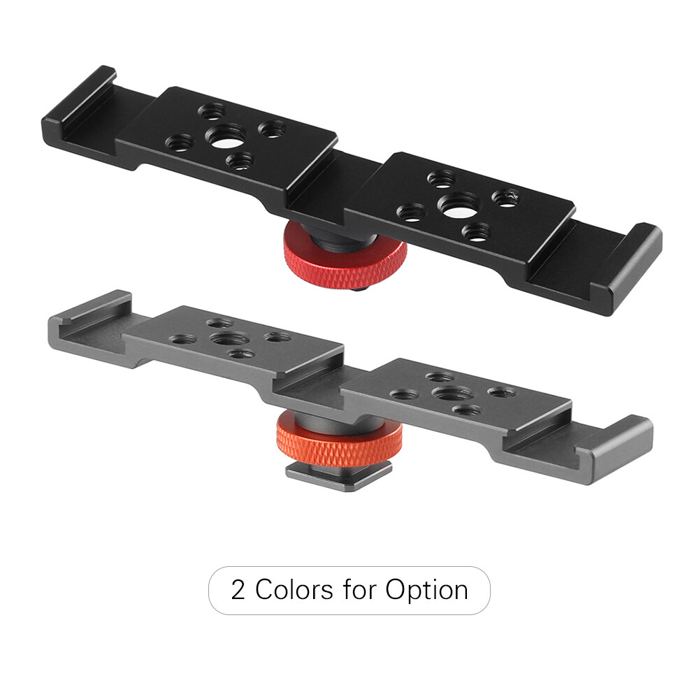 Triple Cold Shoe Mount Plate Bracket for Camera Microphone U2E1