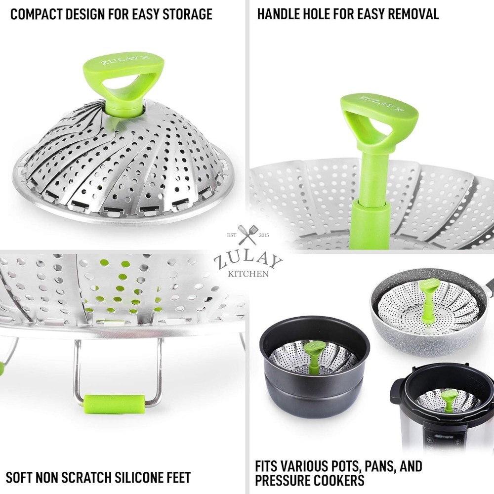 Zulay Adjustable Vegetable Steamer Basket