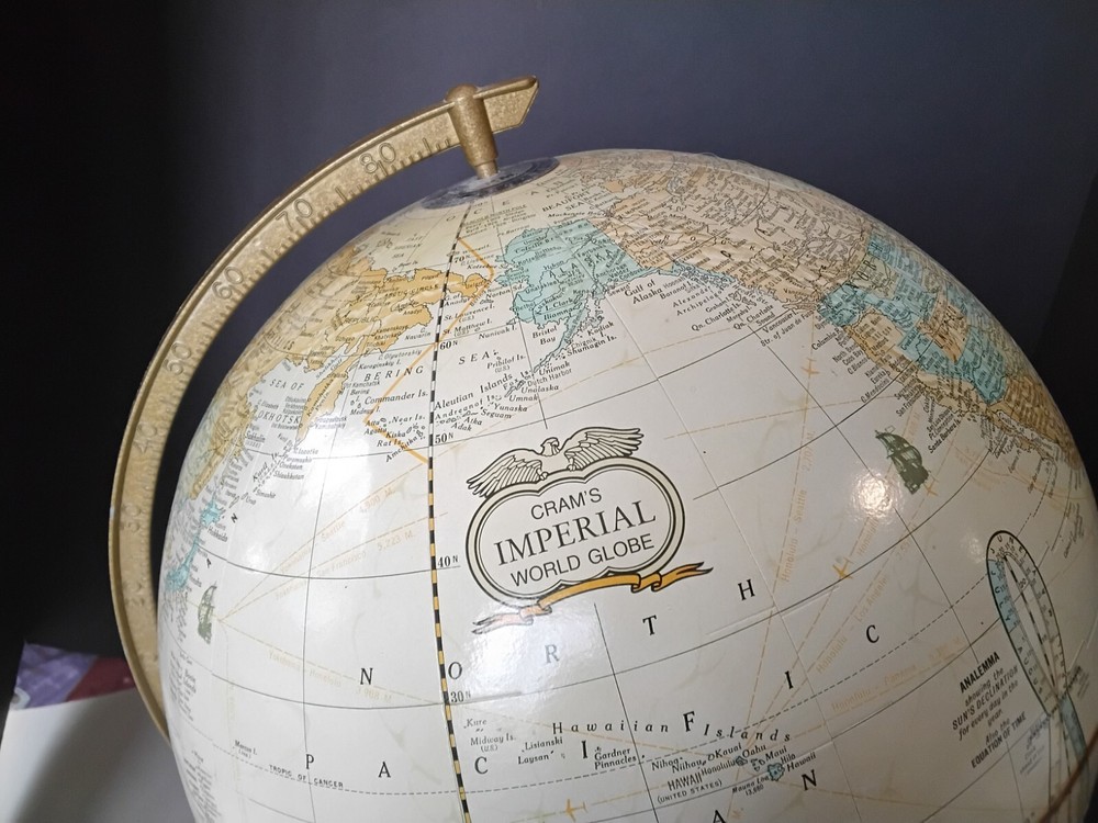 Crams Imperial World Globe. Learning Geography Excellent Condition