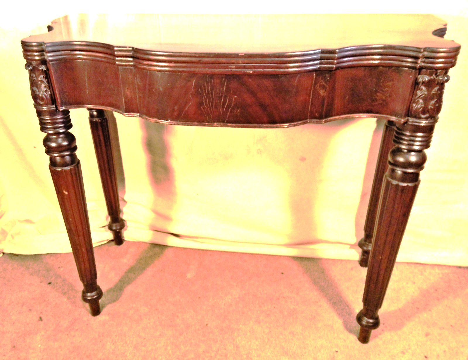 ANTIQUE 18th CENTURY MAHOGANY CARD TABLE ATTRIBUTED TO SAMUEL MCINTYRE~SALEM