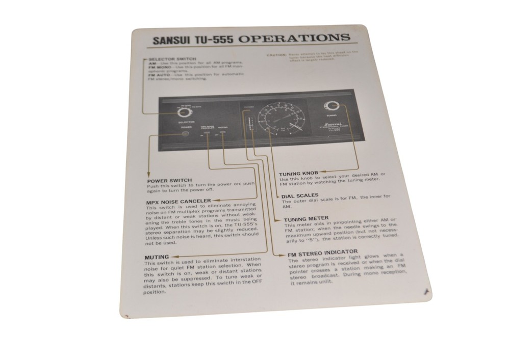 Sansui TU-555 Instruction Manual
