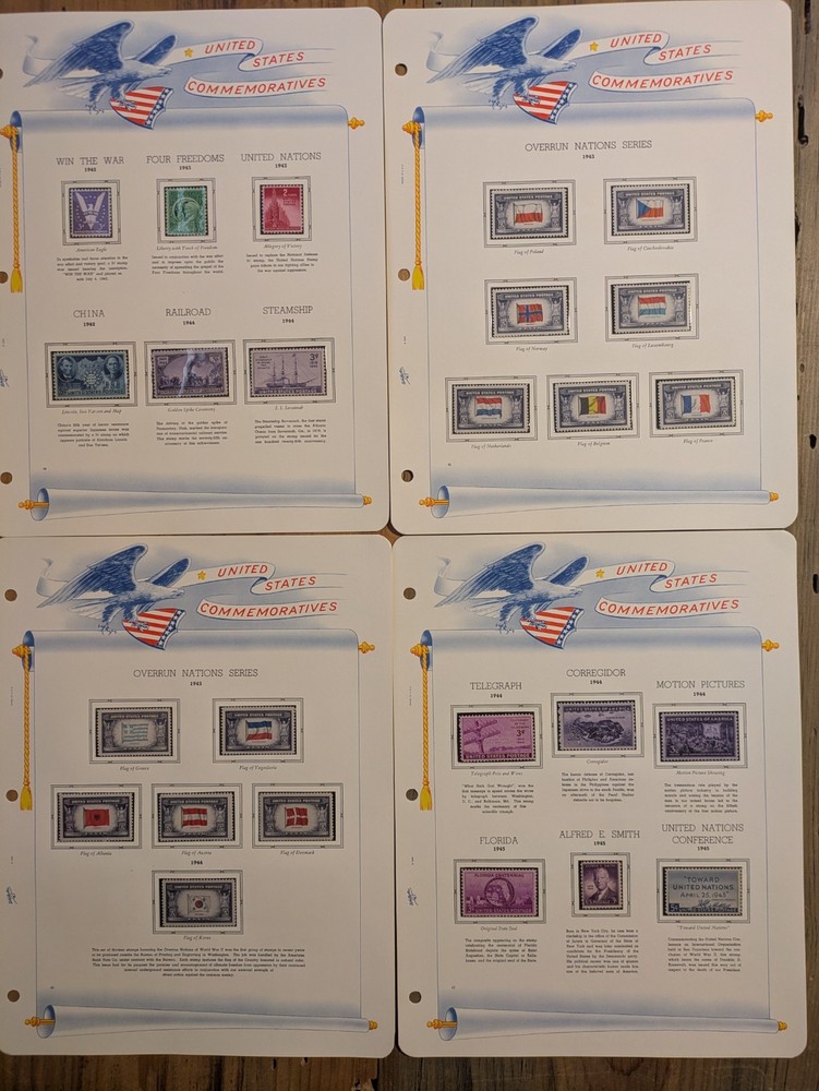 White Ace Binder Postage Stamps Of The United States 31 Pages Commemorative