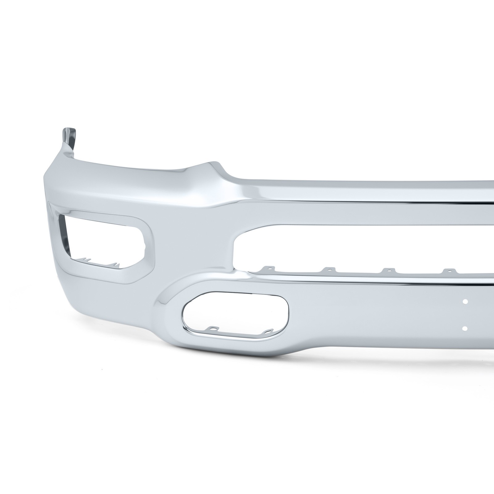 Chrome Front Bumper Face Bar Fits 2019-2024 Dodge Ram 1500 with Fog Light Holes