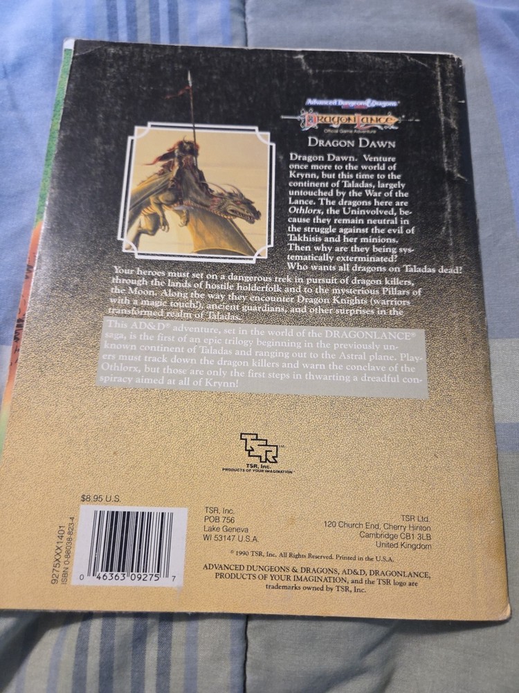 Advanced dungeons and dragons, second edition dragon lance dragon dawn