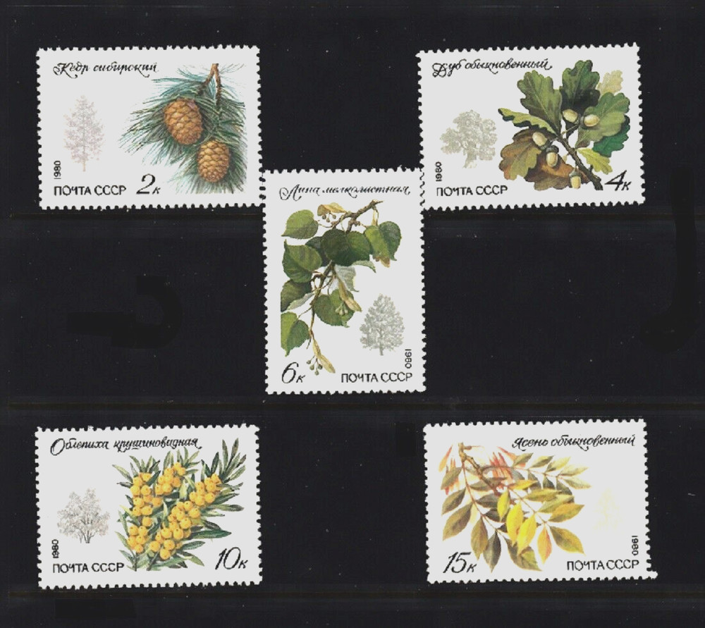 RUSSIA SC#4871-4875 TREES - MNH
