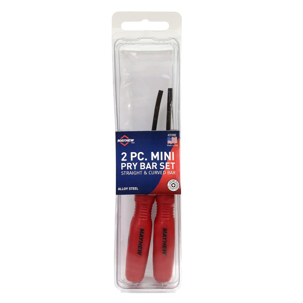 Mayhew Tools 31092 Mini Pry Bar, 2-Piece Set, Red - Standard