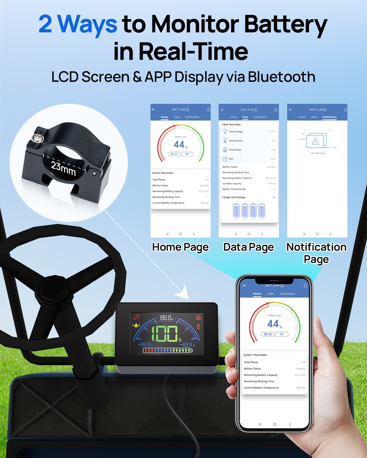 36V 100AH Metal Case Lifepo4 Lithium Golf Cart Battery with 36V 25A Charger BMS