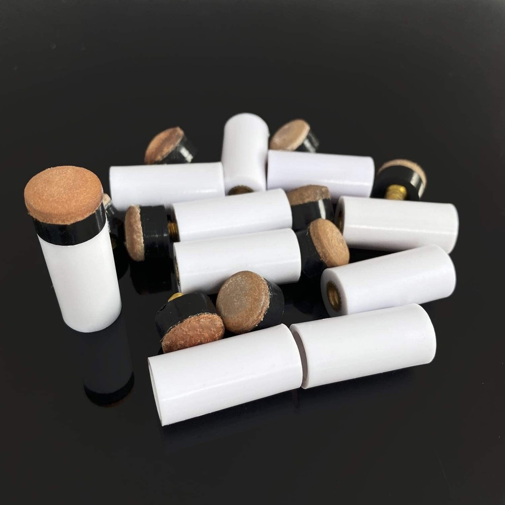 Pool Cue Tip with Ferrules Brown White  Screw-on 100 tips 60 ferrules