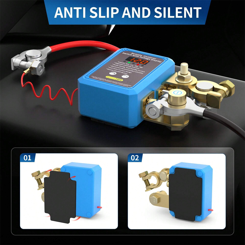 Remote Battery Disconnect Switch 12V/24V 240A Kill Switch LED Voltmeter Display