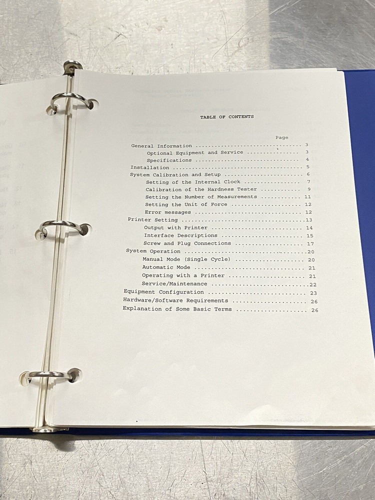 Vector Computest Tablet Hardness Tester - Users Guide / Instruction Manual