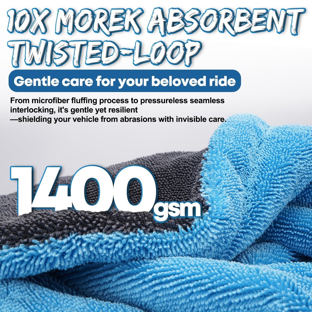 Metyond 48”x24” Car Drying Towel for Full-Sized SUV, Dual Sided Microfiber Ca...