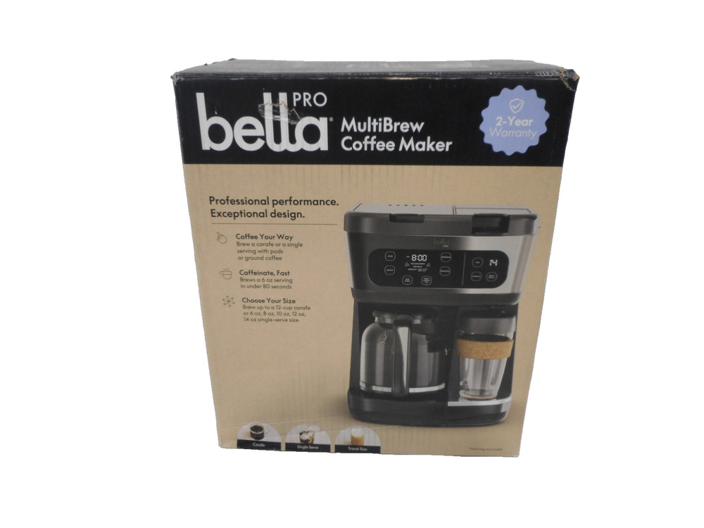 bella PRO - MultiBrew 12-Cup Drip & Single-Serve Coffee Maker - Black Stainle...