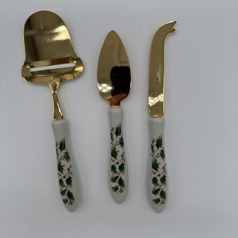 Home For Holidays Cheese Serving Set Ceramic Handles