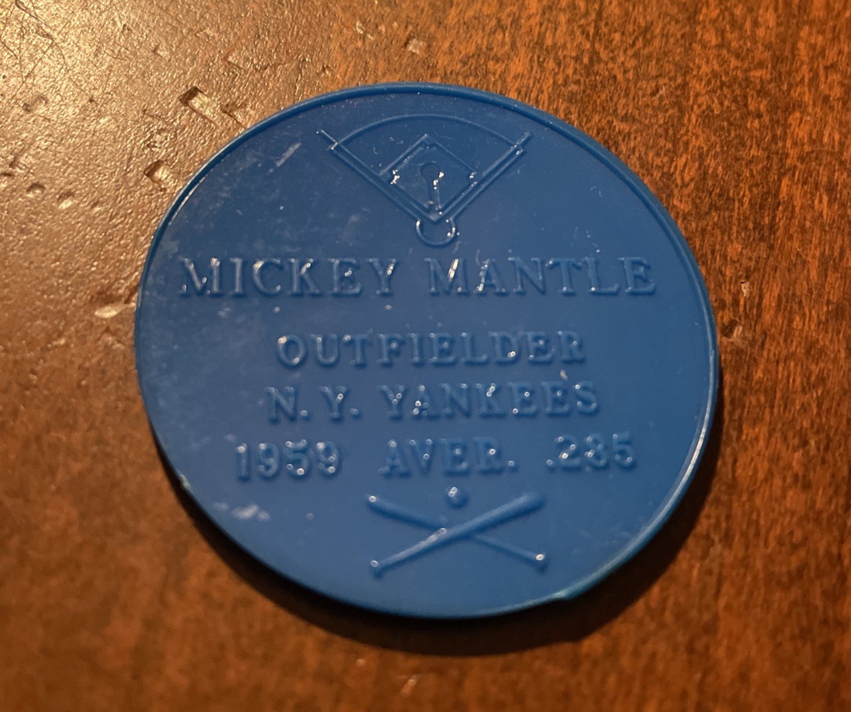 1960 Armour Coins Mickey Mantle Blue Coin Yankees