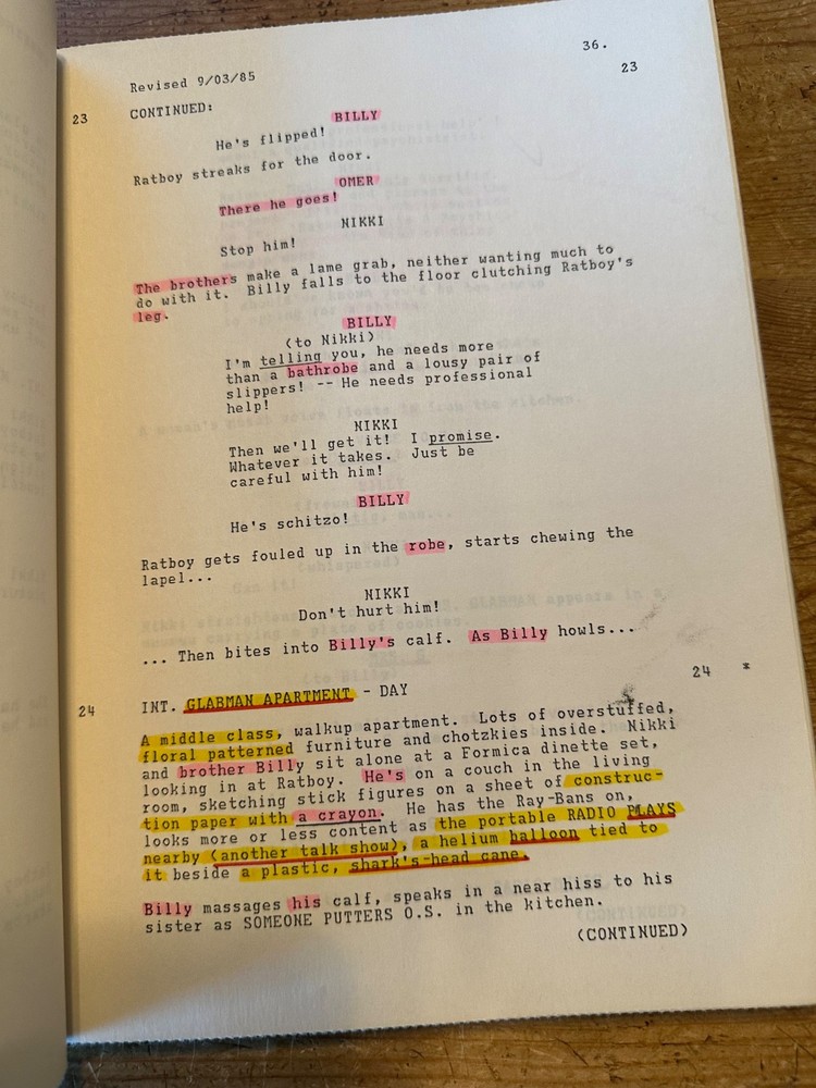RATBOY MOVIE ORIGINAL SCREENPLAY SCRIPT