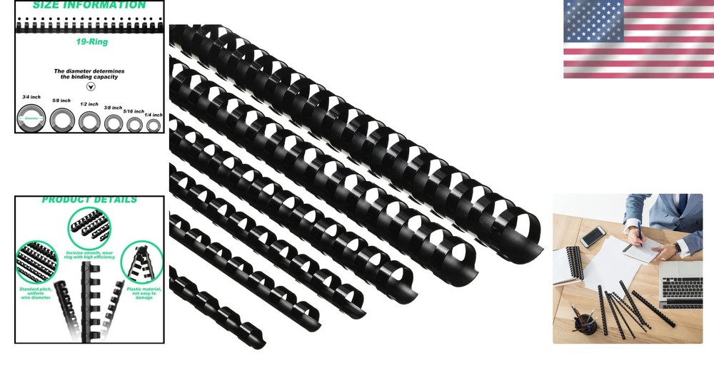 Versatile 150-Piece Plastic Binding Combs with 6 Sizes for Notebooks & More