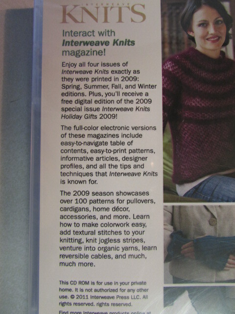 INTERWEAVE KNITS 2009 COLLECTION CD ROM FOUR PATTERNS: SPRING SUMMER WINTER FALL