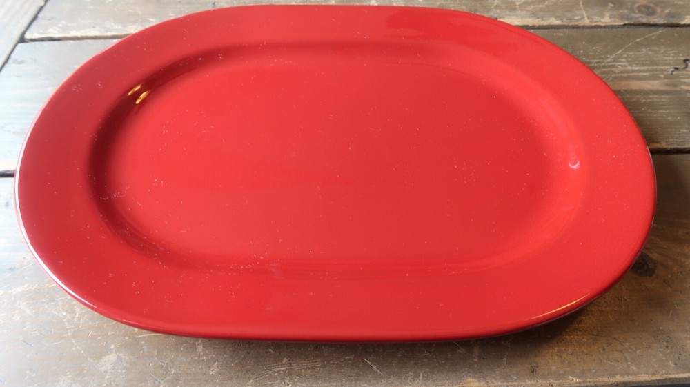 Fun Factory Freestyle Red-Cherry Germany Oval 13.75" Serving Tray Platter