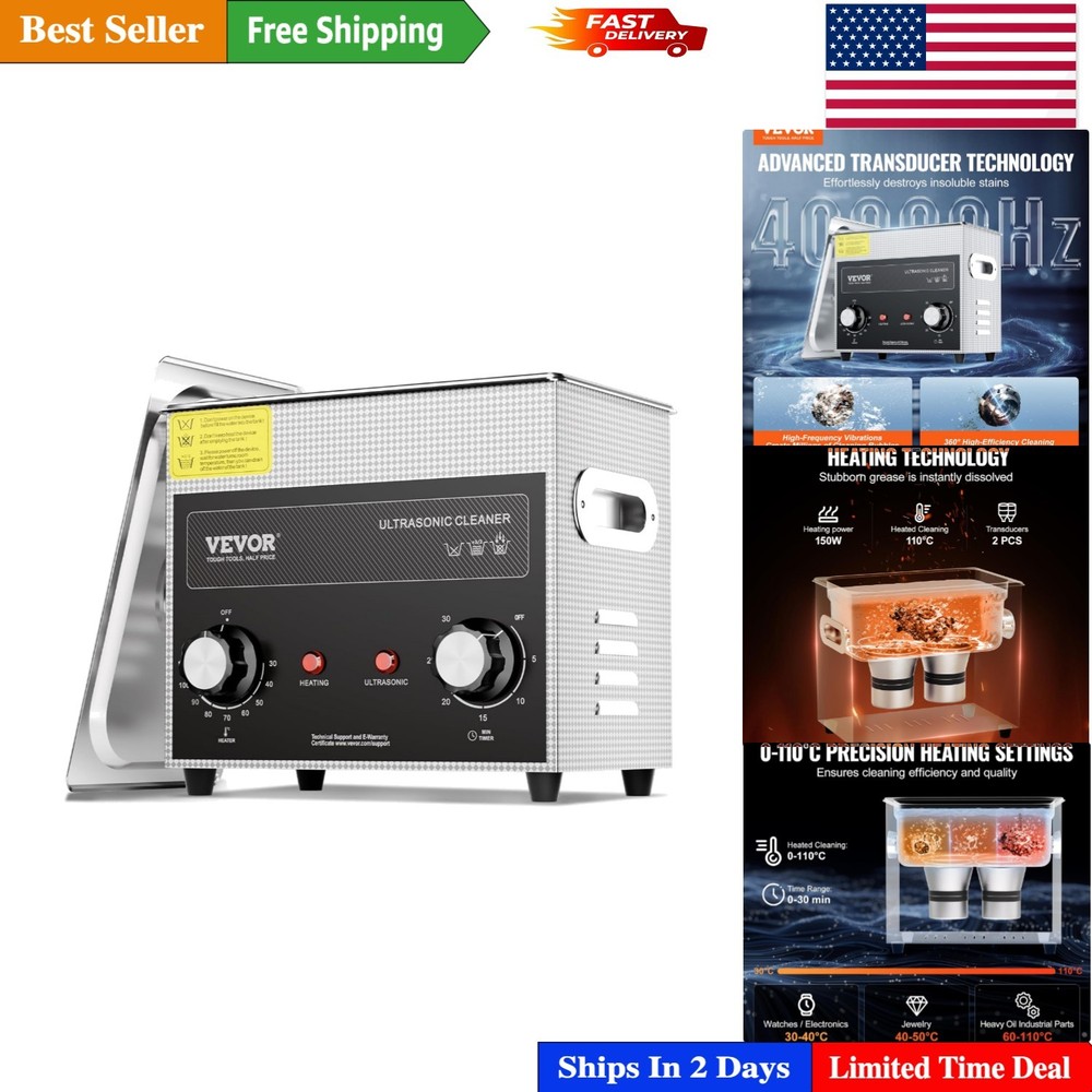 Professional 3L Sonic Cleaner with Heated Function - Ideal for Delicate Items