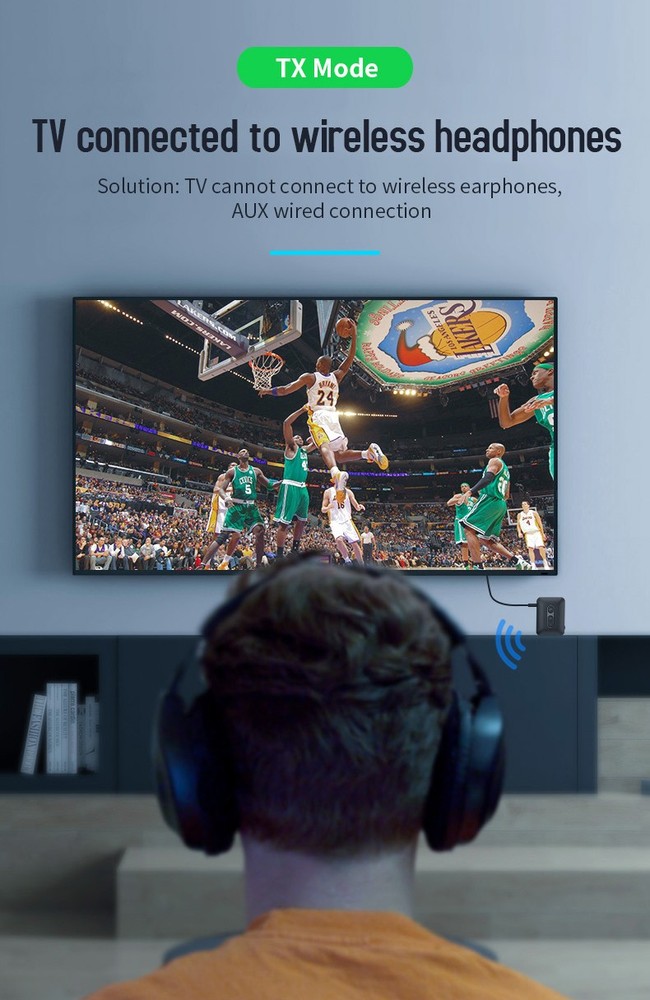 2-in-1 Wireless Bluetooth 5.4 Transmitter Receiver Adapter Audio 3.5mm Jack AUX