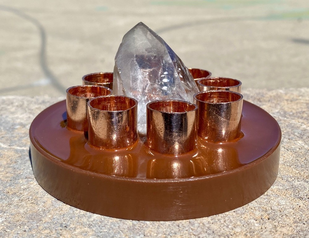 Orgone Cloudbuster with large Quartz Crystal & Copper Pipe