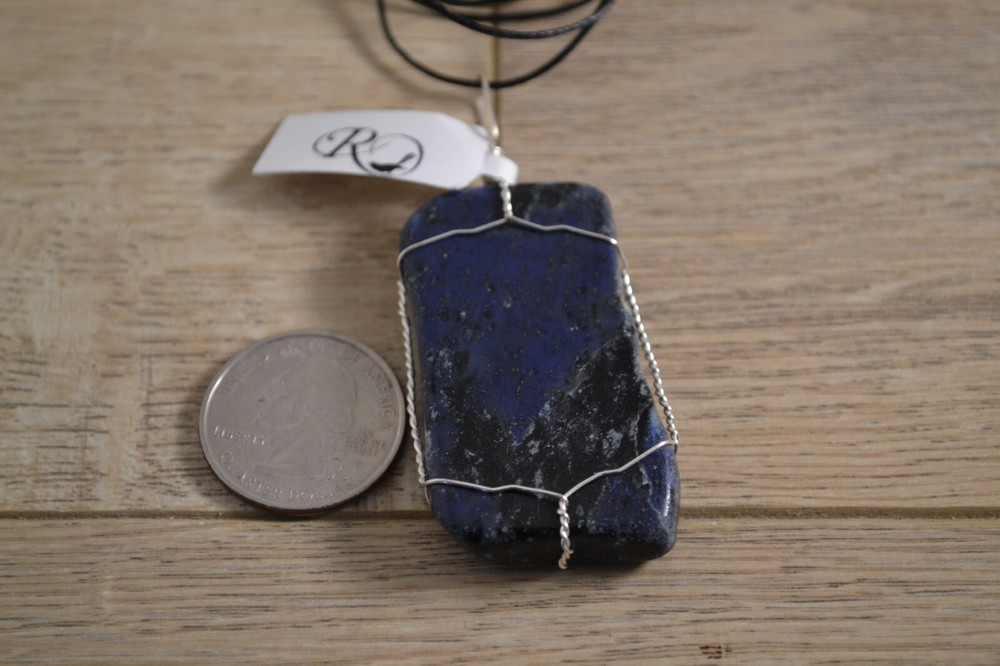 Dumortierite Wire Wrapped Pendant