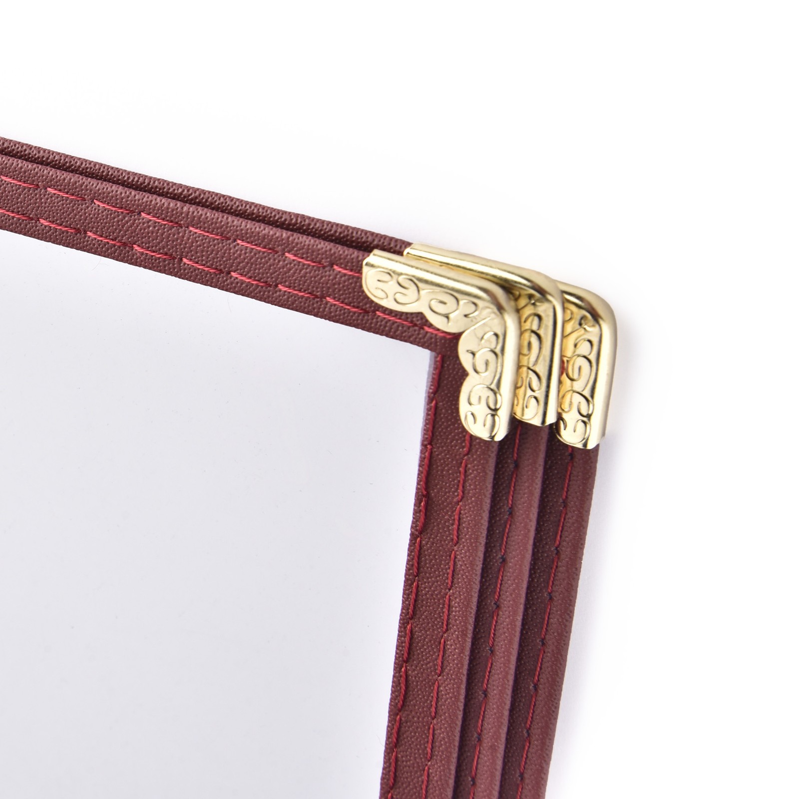 WeChef 60 Pack Restaurant Menu Covers Burgundy 8.5x11" Book Style 3 Pages 6 View