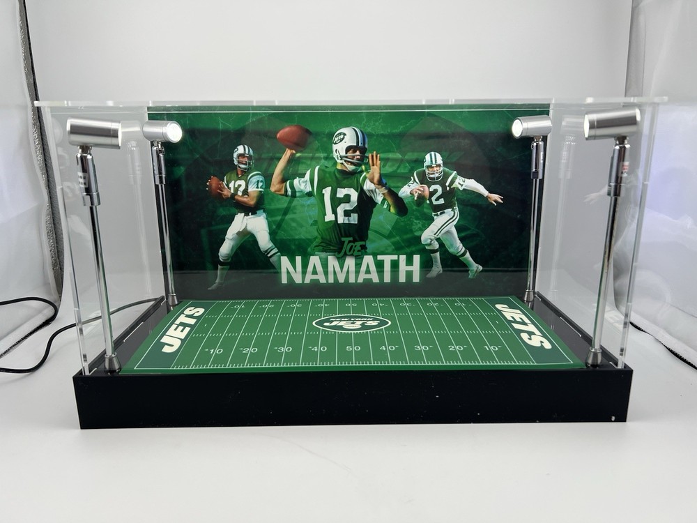 Joe Namath Custom 2-3 Card PSA Display Case W/ LED Lights - Jets