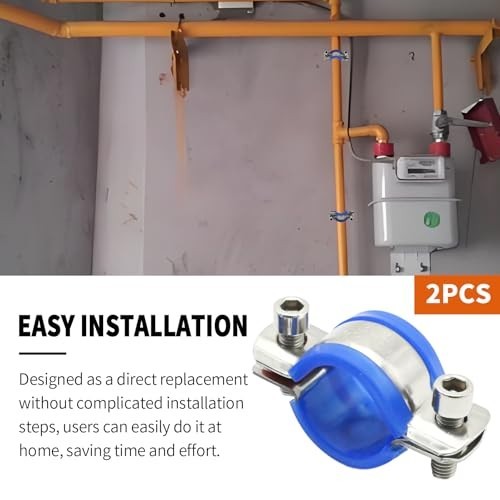 Adjustable Stainless Steel Pipe Bracket Clamp - 2 Pcs Wall/Ceiling Mount Hanger