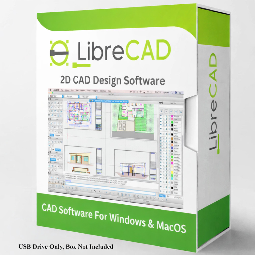 Libre Cad 2D - Computer Aided Design CAD Software Package for Windows & MacOS
