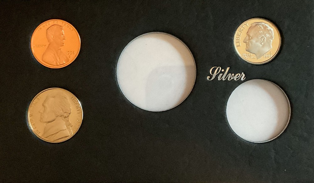 1998-S Silver Proof Dime + Proof Nickel & Cent ~ Partial Set ~ No Box or COA