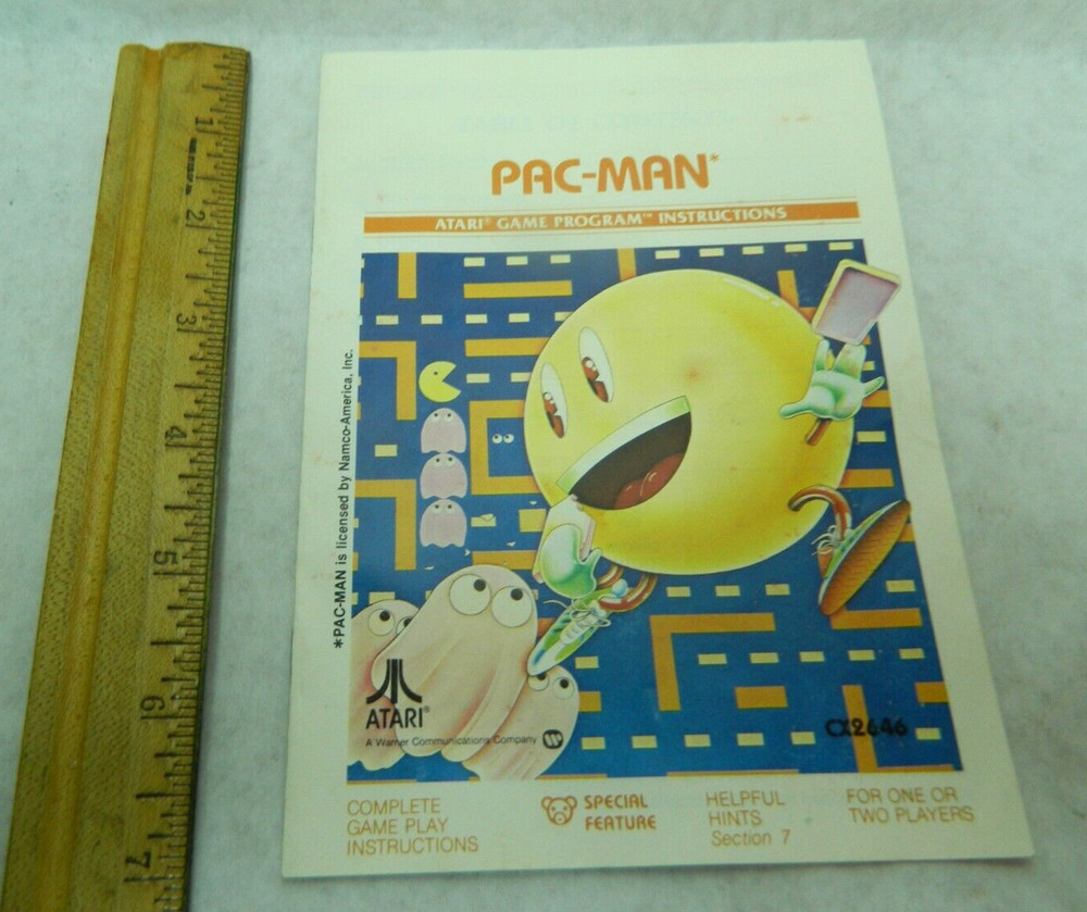1981 Atari Pac-Man game Instructions CX2646. Sh1
