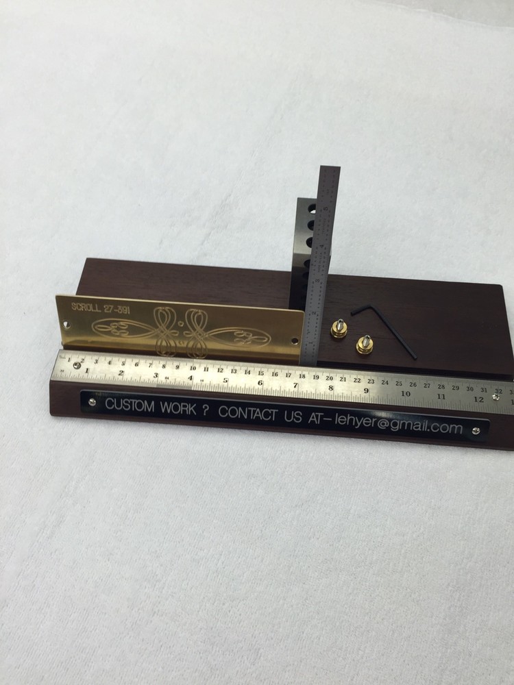 #27-391 MASTER SCROLL TEMPLATE FOR NEW HERMES ENGRAVER SOLID BRASS ENGRAVING